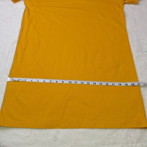 Madewell T-Shirt Dress Sz M Crew Neck Cotton Minimalist Neutral Basics Mustard - Picture 11 of 13